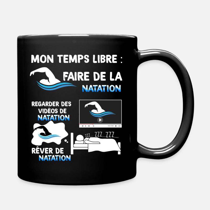 Natation, mon temps libre passionnant, idée cadeau - Mug uni - noir