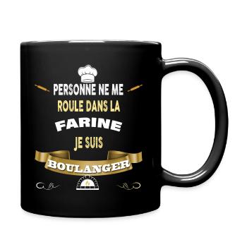 Boulanger humour farine, cadeau métier boulangerie - Mug uni - noir - Droite