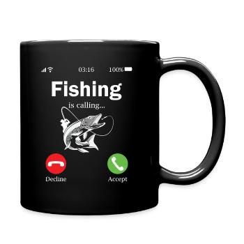 Pêche appelle à pêche appel pêche papa pêcher - Mug uni - noir - Droite