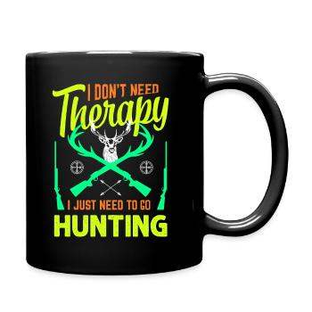 Hunting Therapy Hunting Hunter Hunting Dog Hunting License - Full Colour Mug - black - Right