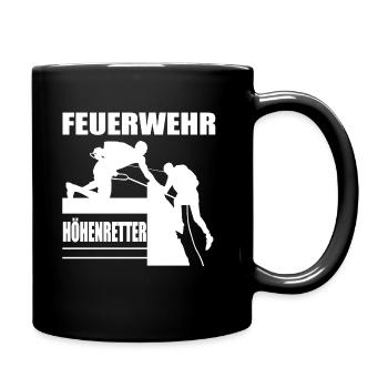 Feuerwehr Höhenretter,112 Ausrüstung Bergrettung, - Tasse einfarbig - Schwarz - Rechts