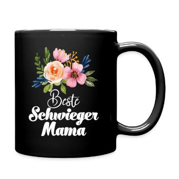 Beste Schwiegermama der Welt Schwiegermutter - Tasse einfarbig - Schwarz - Rechts