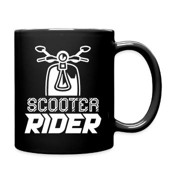 Rollerfahrer Fahren Motorroller Roller Moped - Tasse einfarbig - Schwarz - Rechts