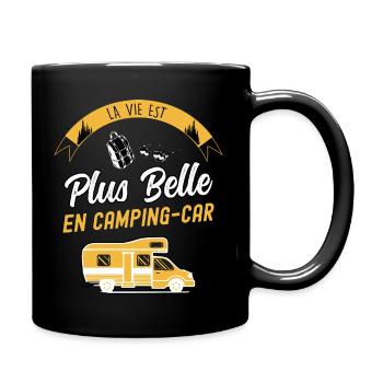 Le vie est plus belle en camping-car - Mug uni - noir - Droite