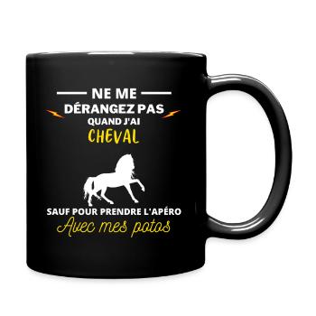 cheval et prendre l apéro avec mes potos - Mug uni - noir - Droite