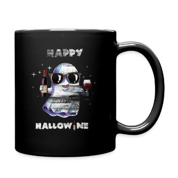 Happy Hallowine avec bouteille de vin - Mug uni - noir - Droite