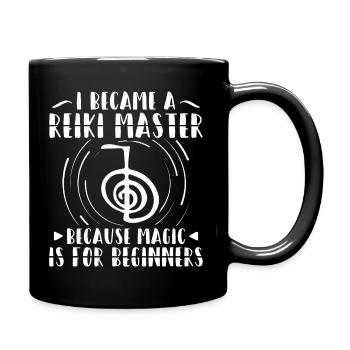 Reiki Healing Energy | Mindfulness Japan Gift Idea - Full Colour Mug - black - Right