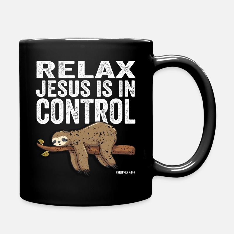 Jesus Christus Shirt - Relax Jesus is in Control - Mug uni - noir