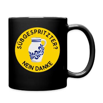 Süßgespritzter? Nein Danke! - Apfelwein Äppelwoi - Tasse einfarbig - Schwarz - Rechts