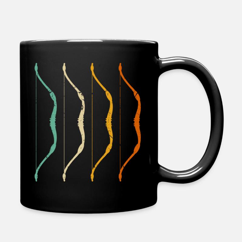Vintage Bogensport Retro Bogenschießen - Tasse einfarbig - Schwarz