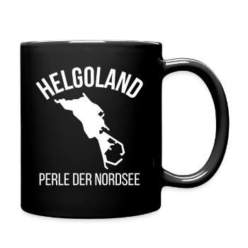 Helgoland- Perle der Nordsee - Tasse einfarbig - Schwarz - Rechts