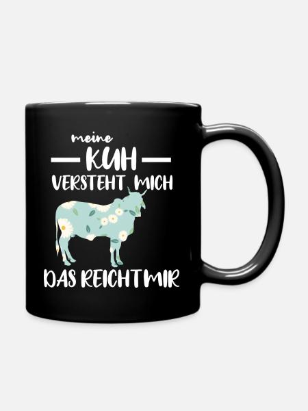Kuhflüsterin Landwirtin Bäuerin Landleben Kuh - Tasse einfarbig - Schwarz