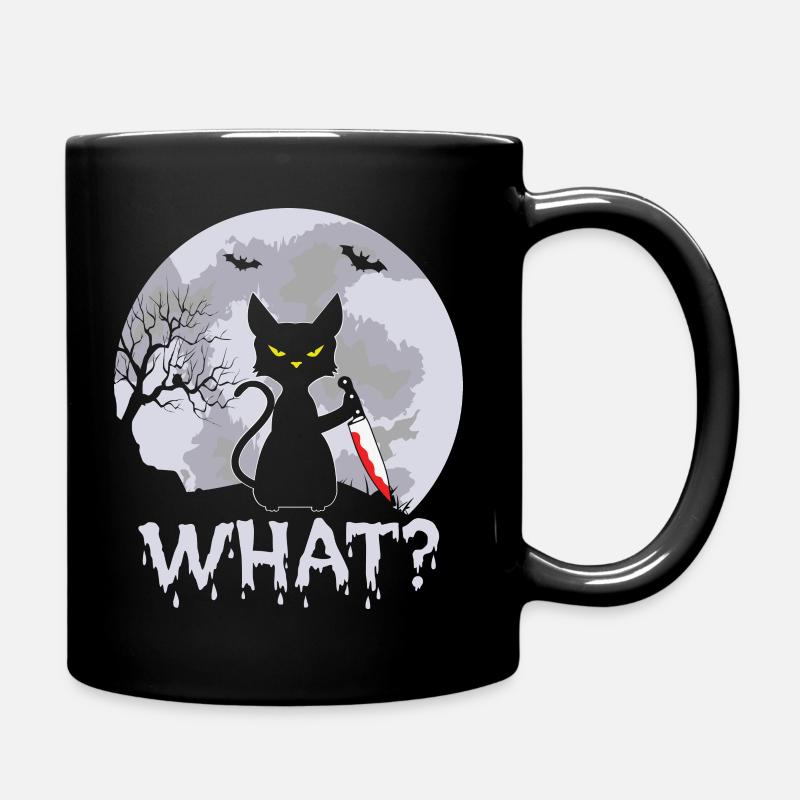 Drôle méchant couteau de chat what humour noir - Mug uni - noir