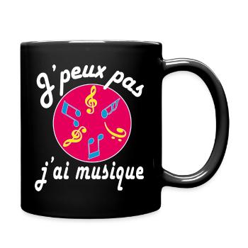 j'peux pas j'ai musique - Mug uni - noir - Droite