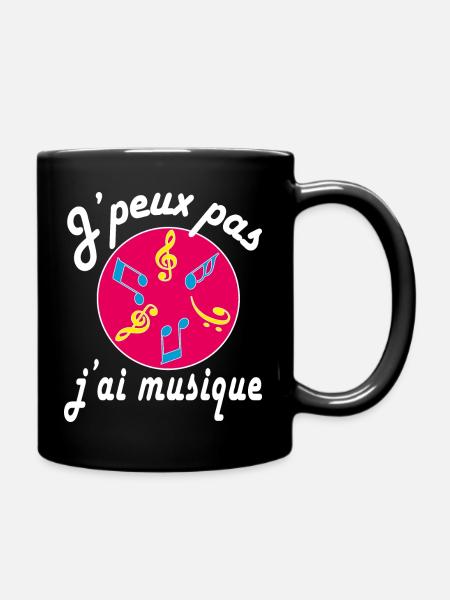 j'peux pas j'ai musique - Mug uni - noir