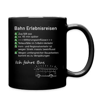 Bahn Erlebnisreisen - Ich fahre Bus - Tasse einfarbig - Schwarz - Rechts