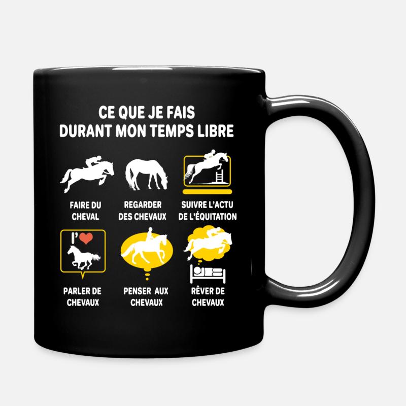 cheval équitation passion humour equitation - Mug uni - noir