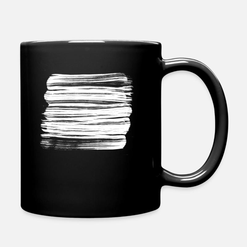 Weiße Pinselstriche Hintergrund Deko - Tasse einfarbig - Schwarz