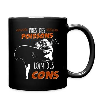 Fisherman away from cons gift idea funny fish - Full Colour Mug - black - Right