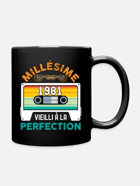 40 ans 1981 millésime cassette Anniversaire retro - Mug uni - noir