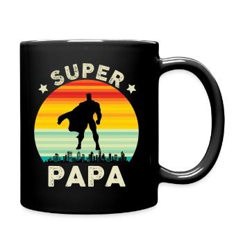 Super Papa Perfekte GeschenkIdee Vater - Tasse einfarbig - Schwarz - Rechts