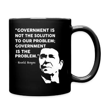 Ronald Reagan Saying - Full Colour Mug - black - Right