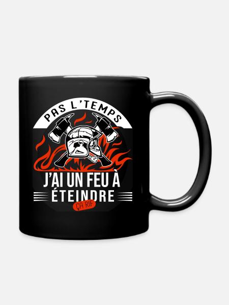 pas temps un feu à éteindre humour sapeur pompier - Mug uni - noir