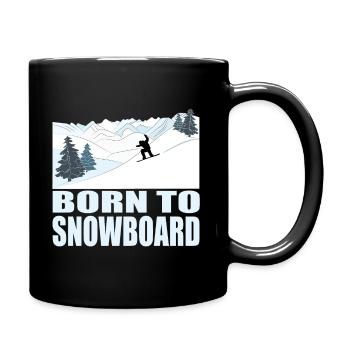 Born to Snowboard - Wintersport - Tasse einfarbig - Schwarz - Rechts