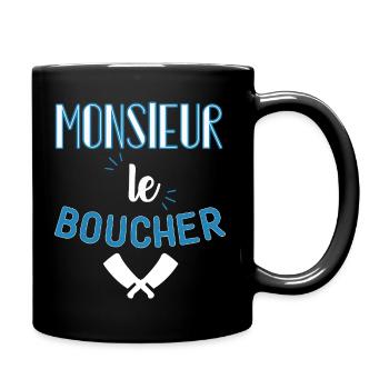 Monsieur le boucher cadeau boucher - Mug uni - noir - Droite