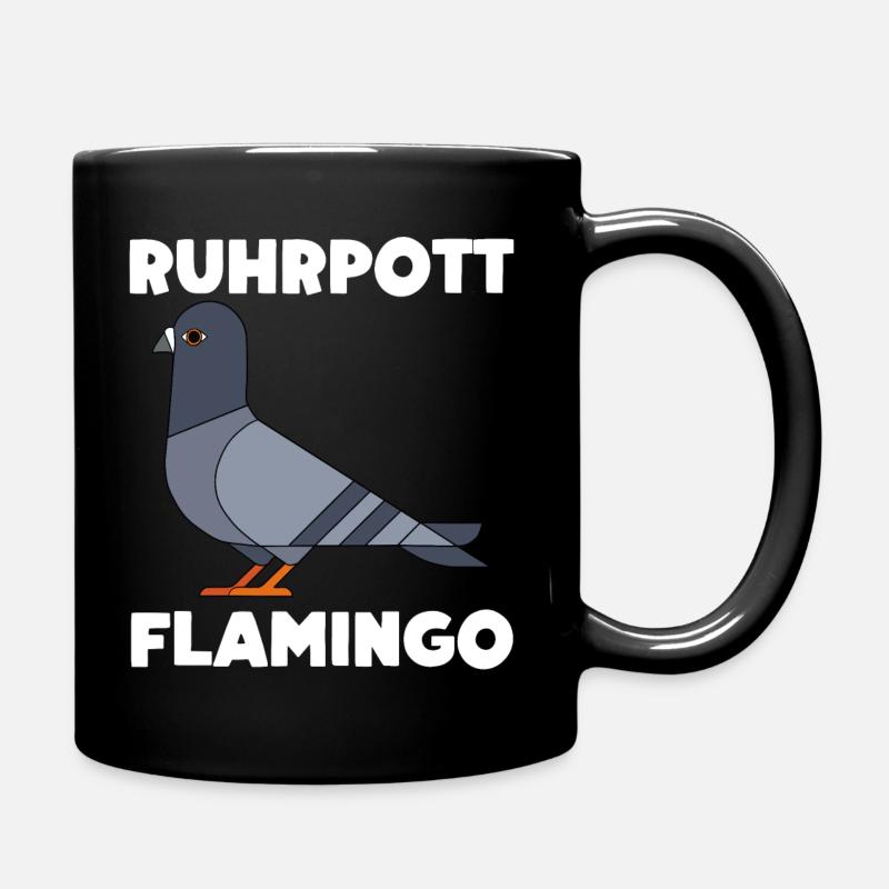 Ruhrpott Flamingo Taube Geschenk - Tasse einfarbig - Schwarz