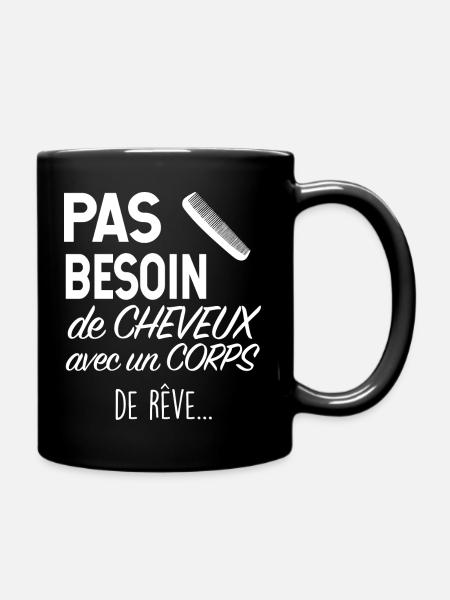 Papa Chauve pas besoin de cheveux humour - Mug uni - noir