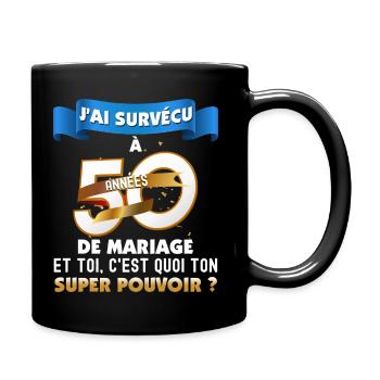 50 ans Idée cadeau anniversaire de mariage - Mug uni - noir - Droite