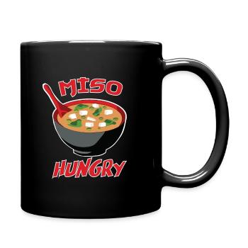 Miso Hungry - Funny Japanese Food Puns - Full Colour Mug - black - Right