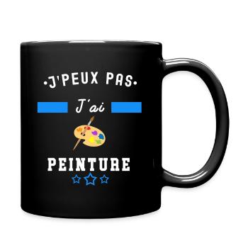 je peux pas j'ai peinture palette pinceau - Mug uni - noir - Droite