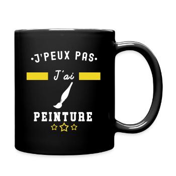 je peux pas j'ai peinture pinceau humour - Mug uni - noir - Droite