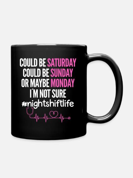 Krankenschwester Nachtschicht - Tasse einfarbig - Schwarz