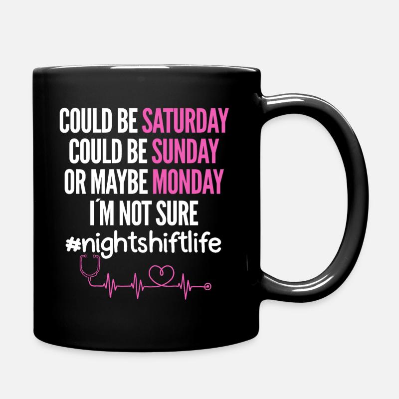 Krankenschwester Nachtschicht - Tasse einfarbig - Schwarz