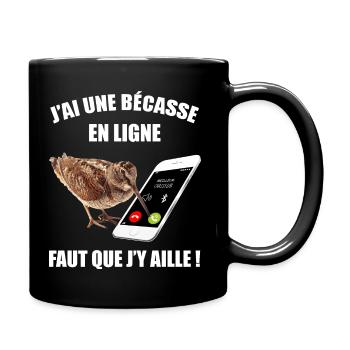 Ma bécasse m'appelle chasse humour chasseur - Mug uni - noir - Droite
