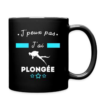 je peux pas j'ai plongée plongeur - Mug uni - noir - Droite