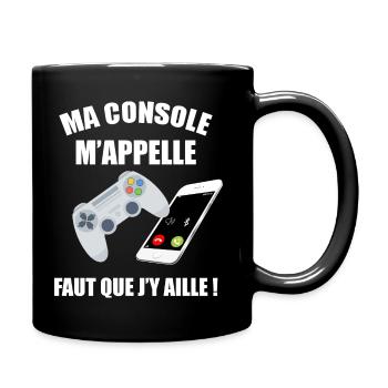 Jeux video homme et enfant ma console m'appelle - Mug uni - noir - Droite
