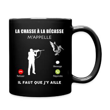 La bécasse en ligne humour chasse à la bécasse - Mug uni - noir - Droite