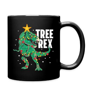 Tree Rex Funny T-Rex Lover Dinosaur Christmas Tree - Full Colour Mug - black - Right