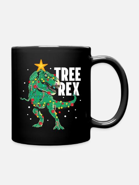 Tree Rex Funny T-Rex Lover Dinosaur Christmas Tree - Tasse einfarbig - Schwarz