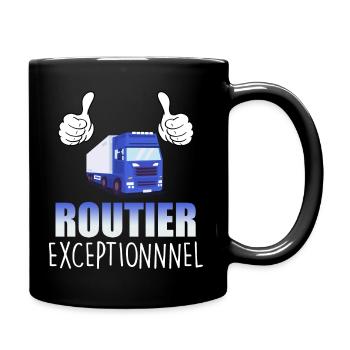 Routier exceptionnnel - Mug uni - noir - Droite