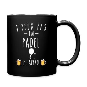 padel et apéro - Mug uni - noir - Droite
