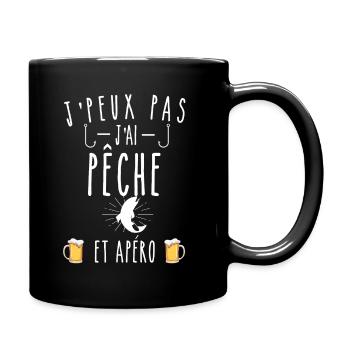 pêche et apéro - Mug uni - noir - Droite