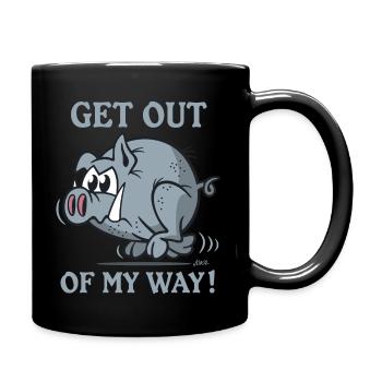 GET OUT OF MY WAY! Cartoon frenzied wild sow! - Full Colour Mug - black - Right