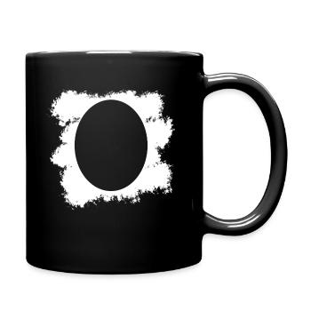 Fond blanc avec décoration de forme ovale - Mug uni - noir - Droite