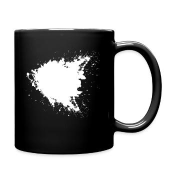Großer Schwarzer Farbfleck - Tasse einfarbig - Schwarz - Rechts