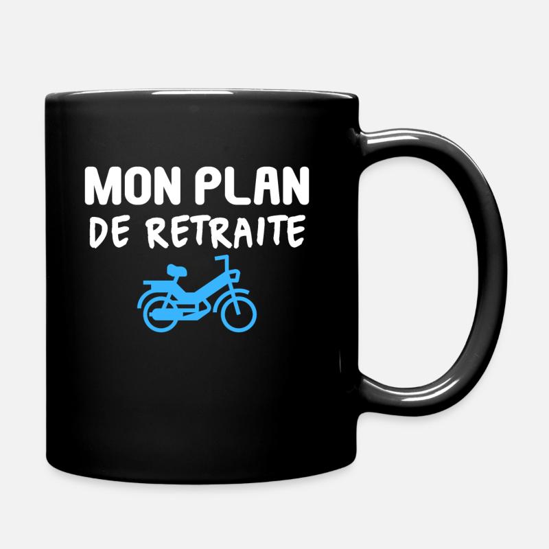 Mon plan de retraite. mobylette bleue - Mug uni - noir